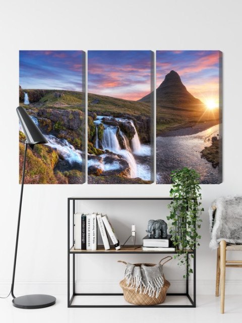 Obraz Wieloczęściowy Góra Kirkjufell Z Wodospadami Obraz Wieloczęściowy Góra Kirkjufell Z Wodospadami