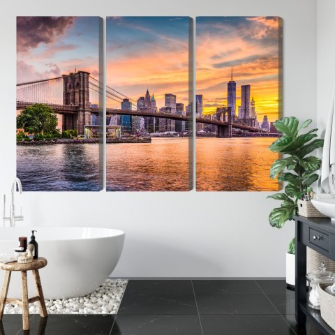 Obraz Wieloczęściowy Krajobraz Panoramiczny New York City Obraz Wieloczęściowy Krajobraz Panoramiczny New York City