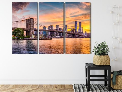 Obraz Wieloczęściowy Krajobraz Panoramiczny New York City Obraz Wieloczęściowy Krajobraz Panoramiczny New York City