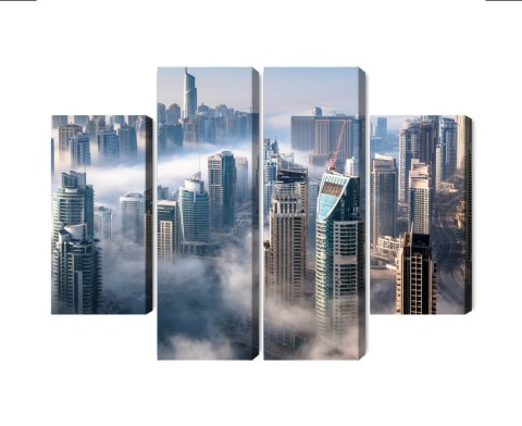 Obraz Wieloczęściowy Panorama Dubaju Miasto We Mgle Obraz Wieloczęściowy Panorama Dubaju Miasto We Mgle