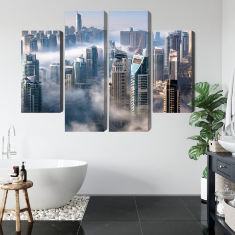 Obraz Wieloczęściowy Panorama Dubaju Miasto We Mgle Obraz Wieloczęściowy Panorama Dubaju Miasto We Mgle