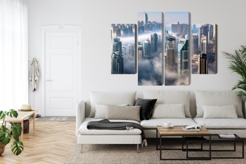 Obraz Wieloczęściowy Panorama Dubaju Miasto We Mgle Obraz Wieloczęściowy Panorama Dubaju Miasto We Mgle