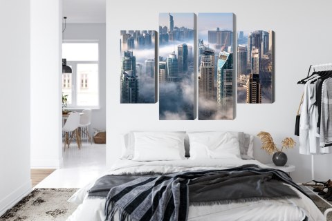 Obraz Wieloczęściowy Panorama Dubaju Miasto We Mgle Obraz Wieloczęściowy Panorama Dubaju Miasto We Mgle