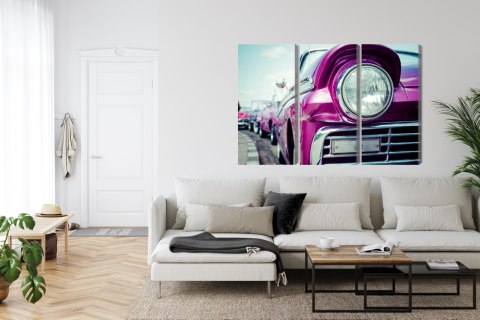 Obraz Wieloczęściowy Reflektor Auta W Stylu Retro Na Kubie Obraz Wieloczęściowy Reflektor Auta W Stylu Retro Na Kubie
