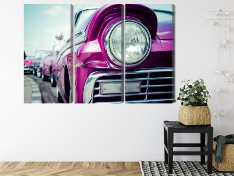 Obraz Wieloczęściowy Reflektor Auta W Stylu Retro Na Kubie Obraz Wieloczęściowy Reflektor Auta W Stylu Retro Na Kubie