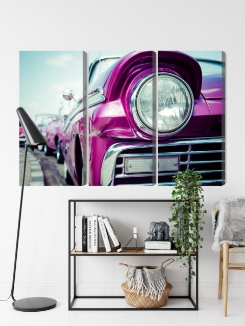 Obraz Wieloczęściowy Reflektor Auta W Stylu Retro Na Kubie Obraz Wieloczęściowy Reflektor Auta W Stylu Retro Na Kubie
