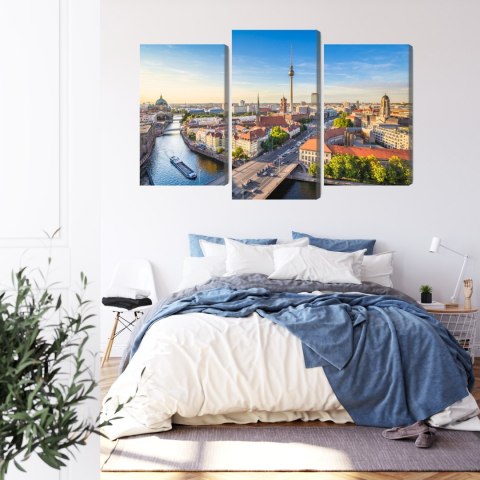 Obraz Wieloczęściowy Rzeka Sprewa I Panoramiczny Widok Berlina Obraz Wieloczęściowy Rzeka Sprewa I Panoramiczny Widok Berlina