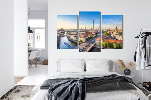 Obraz Wieloczęściowy Rzeka Sprewa I Panoramiczny Widok Berlina Obraz Wieloczęściowy Rzeka Sprewa I Panoramiczny Widok Berlina