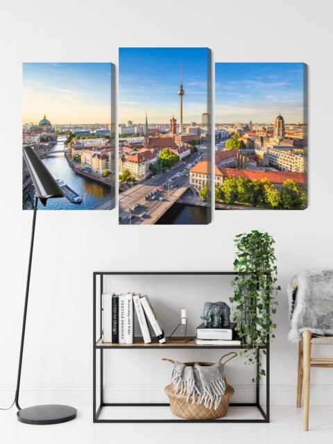 Obraz Wieloczęściowy Rzeka Sprewa I Panoramiczny Widok Berlina Obraz Wieloczęściowy Rzeka Sprewa I Panoramiczny Widok Berlina