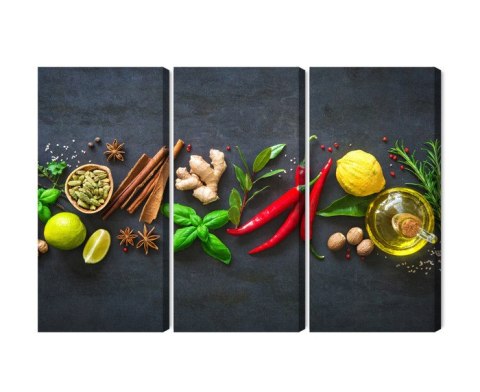 Obraz Wieloczęściowy Świeże Aromatyczne Przyprawy Obraz Wieloczęściowy Świeże Aromatyczne Przyprawy