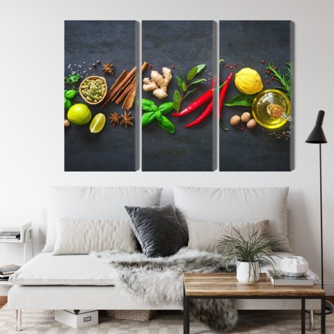 Obraz Wieloczęściowy Świeże Aromatyczne Przyprawy Obraz Wieloczęściowy Świeże Aromatyczne Przyprawy