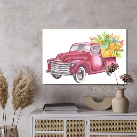 Obraz Na Płótnie Retro Ciężarówka Z Warzywami Obraz Na Płótnie Retro Ciężarówka Z Warzywami