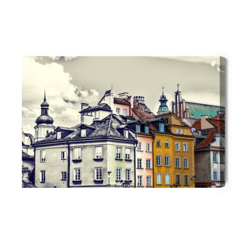Obraz Na Płótnie Warszawskie Budynki Vintage Obraz Na Płótnie Warszawskie Budynki Vintage