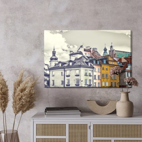 Obraz Na Płótnie Warszawskie Budynki Vintage Obraz Na Płótnie Warszawskie Budynki Vintage
