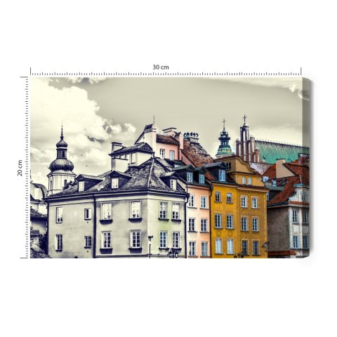 Obraz Na Płótnie Warszawskie Budynki Vintage Obraz Na Płótnie Warszawskie Budynki Vintage