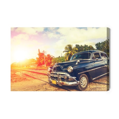 Obraz Na Płótnie Czarny Samochód Retro Obraz Na Płótnie Czarny Samochód Retro