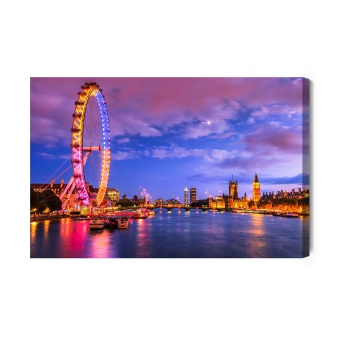 Obraz Na Płótnie London Eye O Wieczornej Porze Obraz Na Płótnie London Eye O Wieczornej Porze