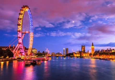 Obraz Na Płótnie London Eye O Wieczornej Porze Obraz Na Płótnie London Eye O Wieczornej Porze