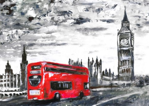 Obraz Na Płótnie Londyński Autobus W Obraz Na Płótnie Londyński Autobus W