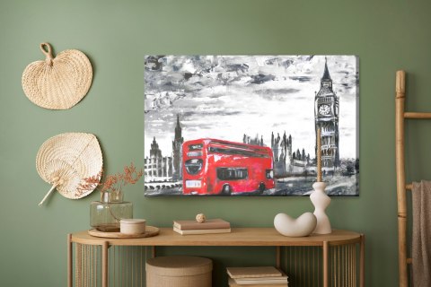 Obraz Na Płótnie Londyński Autobus W Obraz Na Płótnie Londyński Autobus W