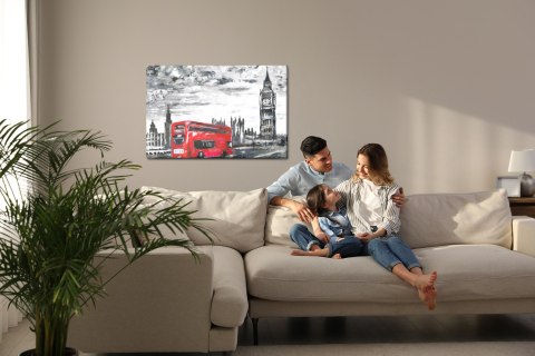 Obraz Na Płótnie Londyński Autobus W Obraz Na Płótnie Londyński Autobus W
