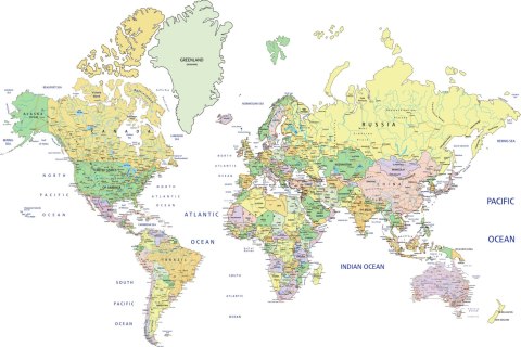 Obraz Na Płótnie Polityczna Mapa Świata Obraz Na Płótnie Polityczna Mapa Świata