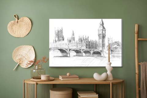Obraz Na Płótnie Szkic Londyńskiej Panoramy Obraz Na Płótnie Szkic Londyńskiej Panoramy