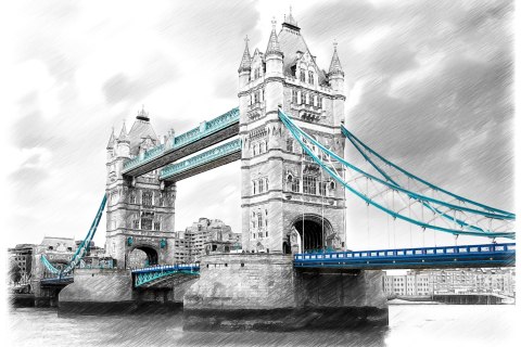 Obraz Na Płótnie Szkic Tower Bridge Obraz Na Płótnie Szkic Tower Bridge