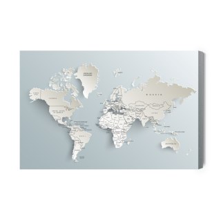 Obraz Na Płótnie Mapa Świata Z Efektem 3D
