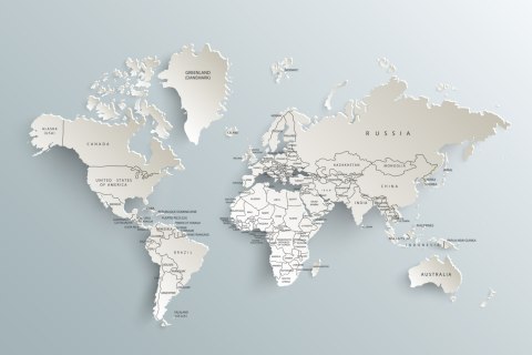Obraz Na Płótnie Mapa Świata Z Efektem 3D Obraz Na Płótnie Mapa Świata Z Efektem 3D