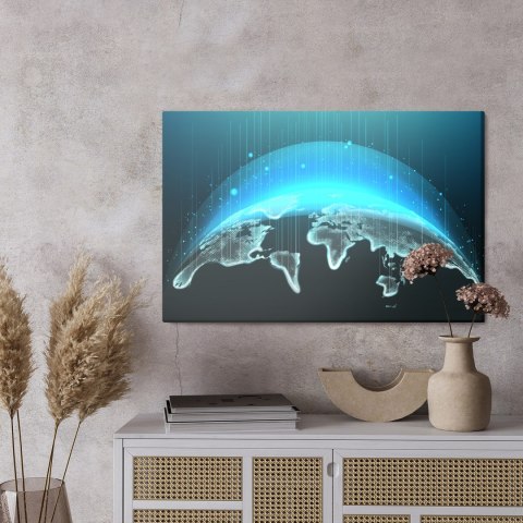 Obraz Na Płótnie Modernistyczna Mapa Świata 3D Obraz Na Płótnie Modernistyczna Mapa Świata 3D