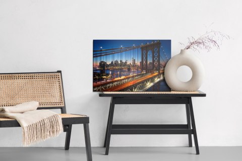 Obraz Na Płótnie Nocny Widok 3D Na Manhattan Bridge Obraz Na Płótnie Nocny Widok 3D Na Manhattan Bridge