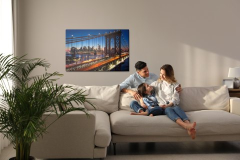 Obraz Na Płótnie Nocny Widok 3D Na Manhattan Bridge Obraz Na Płótnie Nocny Widok 3D Na Manhattan Bridge