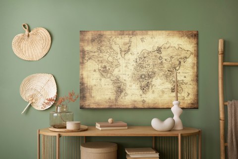 Obraz Na Płótnie Starożytna Mapa Świata Vintage Obraz Na Płótnie Starożytna Mapa Świata Vintage