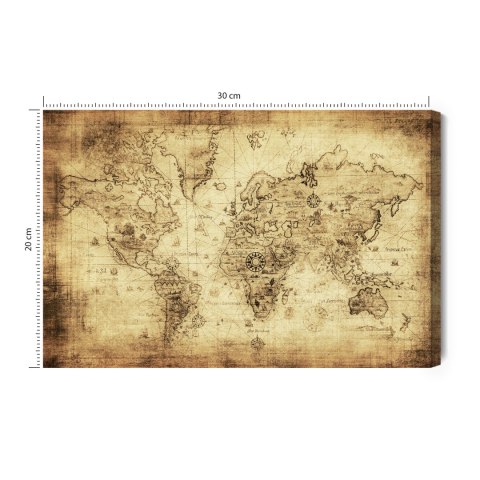 Obraz Na Płótnie Starożytna Mapa Świata Vintage Obraz Na Płótnie Starożytna Mapa Świata Vintage