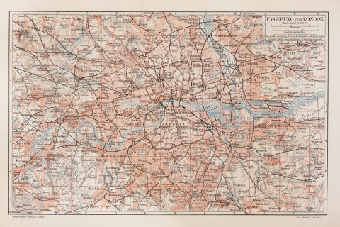 Obraz Na Płótnie Mapa Londynu I Okolic Obraz Na Płótnie Mapa Londynu I Okolic