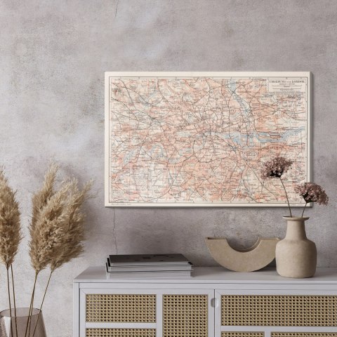 Obraz Na Płótnie Mapa Londynu I Okolic Obraz Na Płótnie Mapa Londynu I Okolic