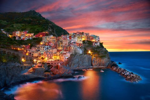 Obraz Na Płótnie Miasto Manarola, Włochy Obraz Na Płótnie Miasto Manarola, Włochy