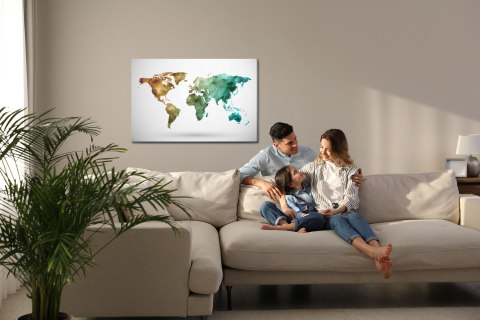 Obraz Na Płótnie Kolorowa Mapa Z Efektem 3D