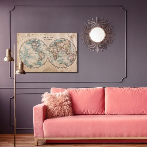 Obraz Na Płótnie Stara Mapa Świata W Stylu Retro Obraz Na Płótnie Stara Mapa Świata W Stylu Retro