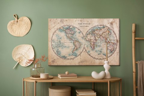 Obraz Na Płótnie Stara Mapa Świata W Stylu Retro Obraz Na Płótnie Stara Mapa Świata W Stylu Retro