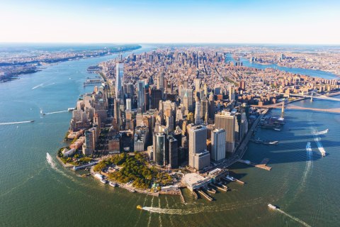 Obraz Na Płótnie Widok Z Lotu Ptaka Na Manhattan Obraz Na Płótnie Widok Z Lotu Ptaka Na Manhattan