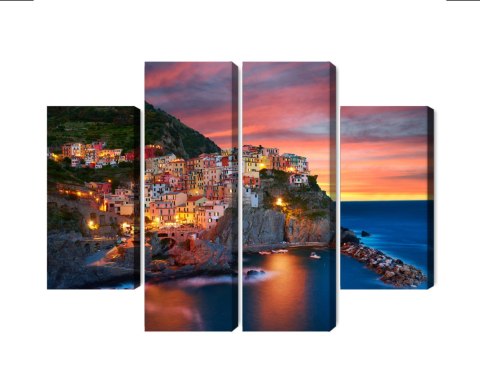 Obraz Wieloczęściowy Miasto Manarola We Włoszech Obraz Wieloczęściowy Miasto Manarola We Włoszech