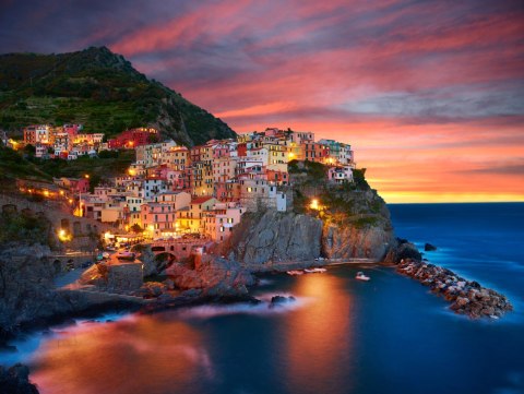 Obraz Wieloczęściowy Miasto Manarola We Włoszech Obraz Wieloczęściowy Miasto Manarola We Włoszech