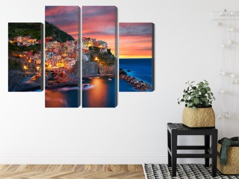 Obraz Wieloczęściowy Miasto Manarola We Włoszech Obraz Wieloczęściowy Miasto Manarola We Włoszech