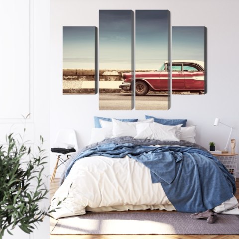 Obraz Wieloczęściowy Stare Amerykańskie Auto W Stylu Retro Obraz Wieloczęściowy Stare Amerykańskie Auto W Stylu Retro