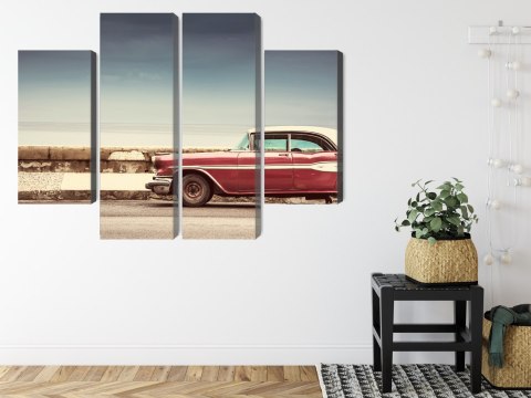 Obraz Wieloczęściowy Stare Amerykańskie Auto W Stylu Retro Obraz Wieloczęściowy Stare Amerykańskie Auto W Stylu Retro