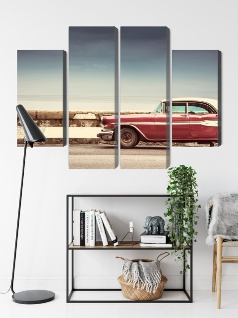 Obraz Wieloczęściowy Stare Amerykańskie Auto W Stylu Retro Obraz Wieloczęściowy Stare Amerykańskie Auto W Stylu Retro
