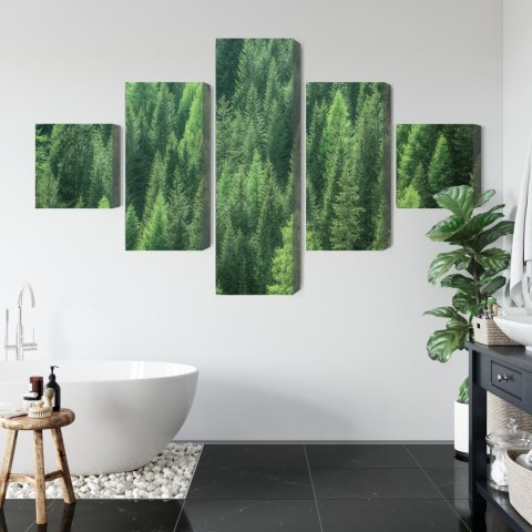 Obraz Wieloczęściowy Zielony Leśny Widok 3D Obraz Wieloczęściowy Zielony Leśny Widok 3D