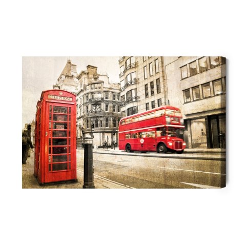 Obraz Na Płótnie Londyńska Ulica W Stylu Vintage Obraz Na Płótnie Londyńska Ulica W Stylu Vintage
